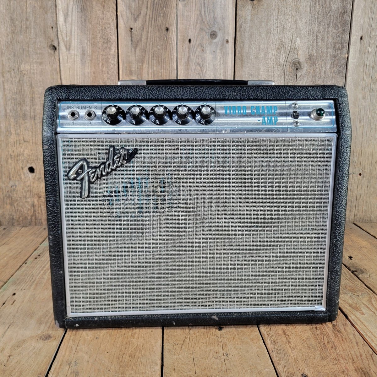 Fender 1968 Vibro Champ Drip Edge Silverface Serviced Good - Mahar's Vintage Guitars