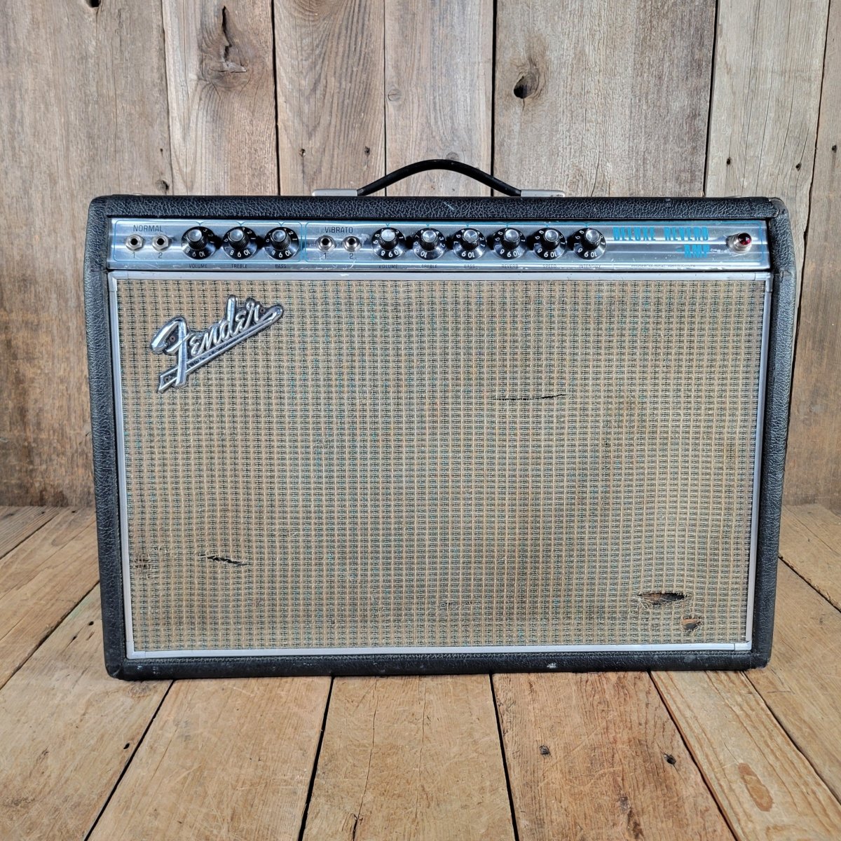 Fender 1969 Deluxe Reverb Drip Edge Serviced Weber Blue 12-A - Mahar's Vintage Guitars