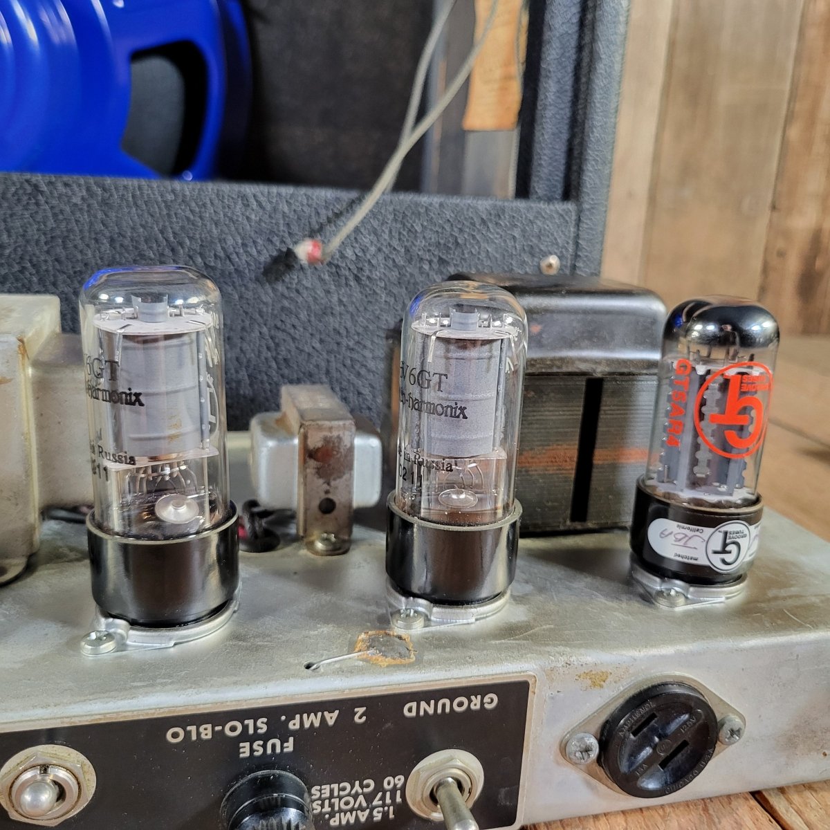 Fender 1969 Deluxe Reverb Drip Edge Serviced Weber Blue 12-A - Mahar's Vintage Guitars