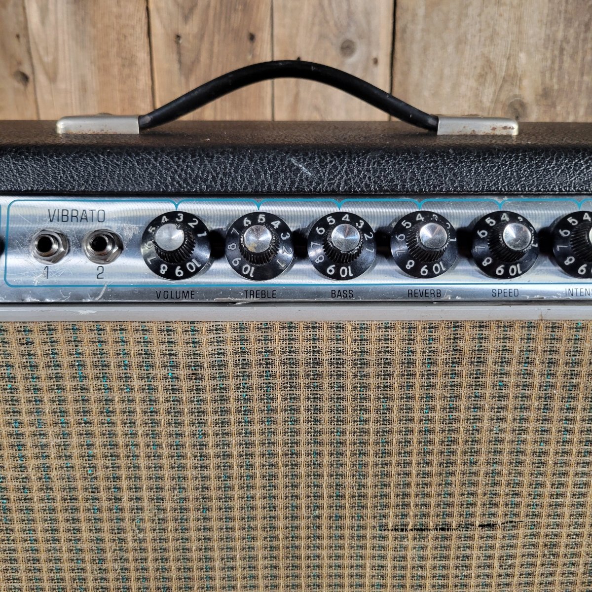 Fender 1969 Deluxe Reverb Drip Edge Serviced Weber Blue 12-A - Mahar's Vintage Guitars