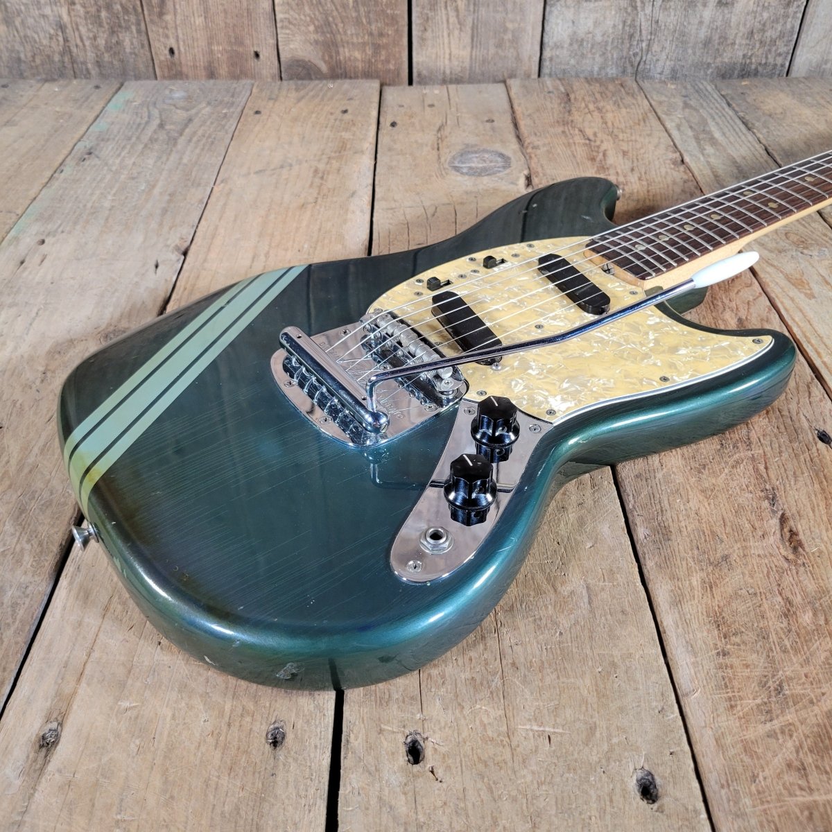 Fender 1969 Mustang Competition Burgundy w/Rare Lefty Case Excellent - Mahar's Vintage Guitars