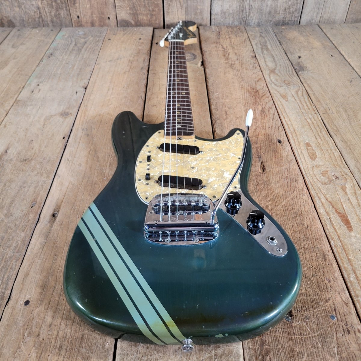Fender 1969 Mustang Competition Burgundy w/Rare Lefty Case Excellent - Mahar's Vintage Guitars