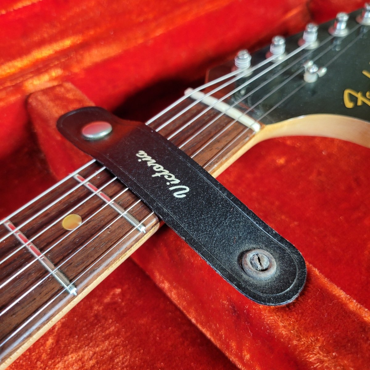Fender 1969 Mustang Competition Burgundy w/Rare Lefty Case Excellent - Mahar's Vintage Guitars