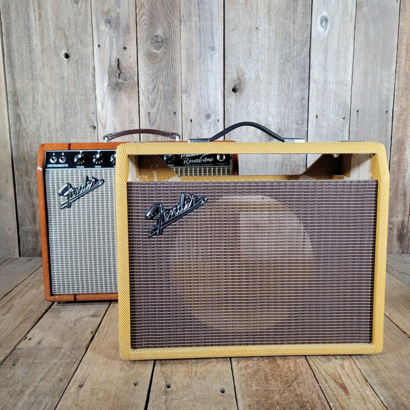 Fender '65 Princeton Reverb Reissue 2021 – Tweed Version with Custom Ornate Hardwood Cabinet - Mahar's Vintage Guitars