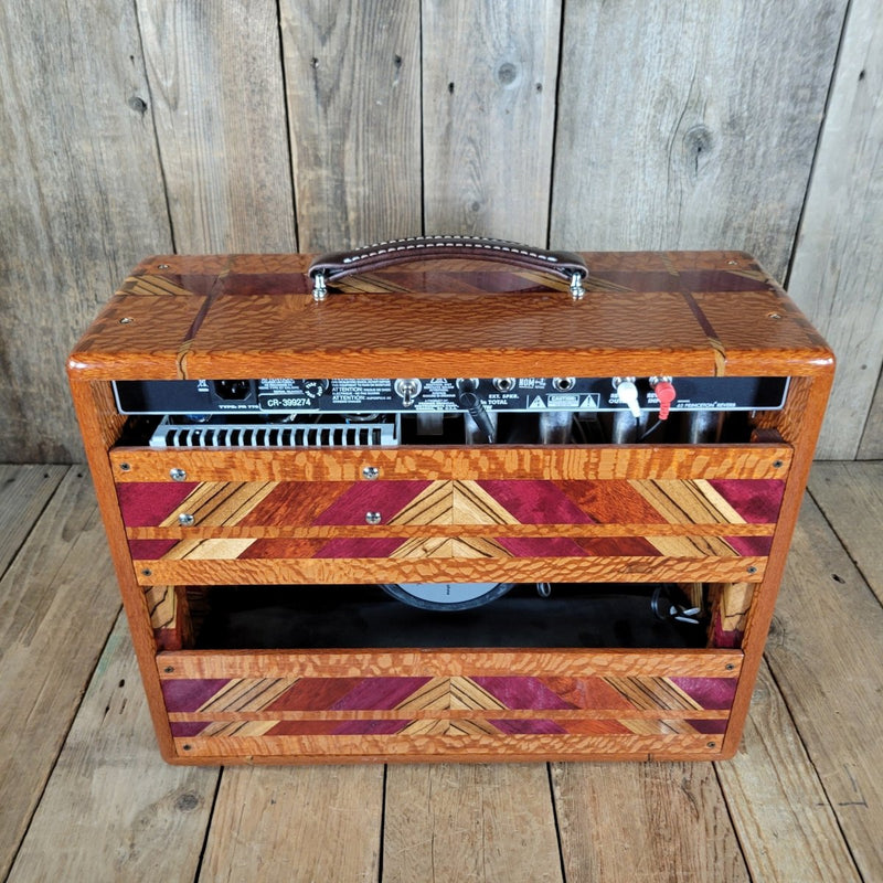 Fender '65 Princeton Reverb Reissue 2021 – Tweed Version with Custom Ornate Hardwood Cabinet - Mahar's Vintage Guitars