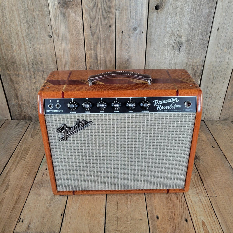 Fender '65 Princeton Reverb Reissue 2021 – Tweed Version with Custom Ornate Hardwood Cabinet - Mahar's Vintage Guitars