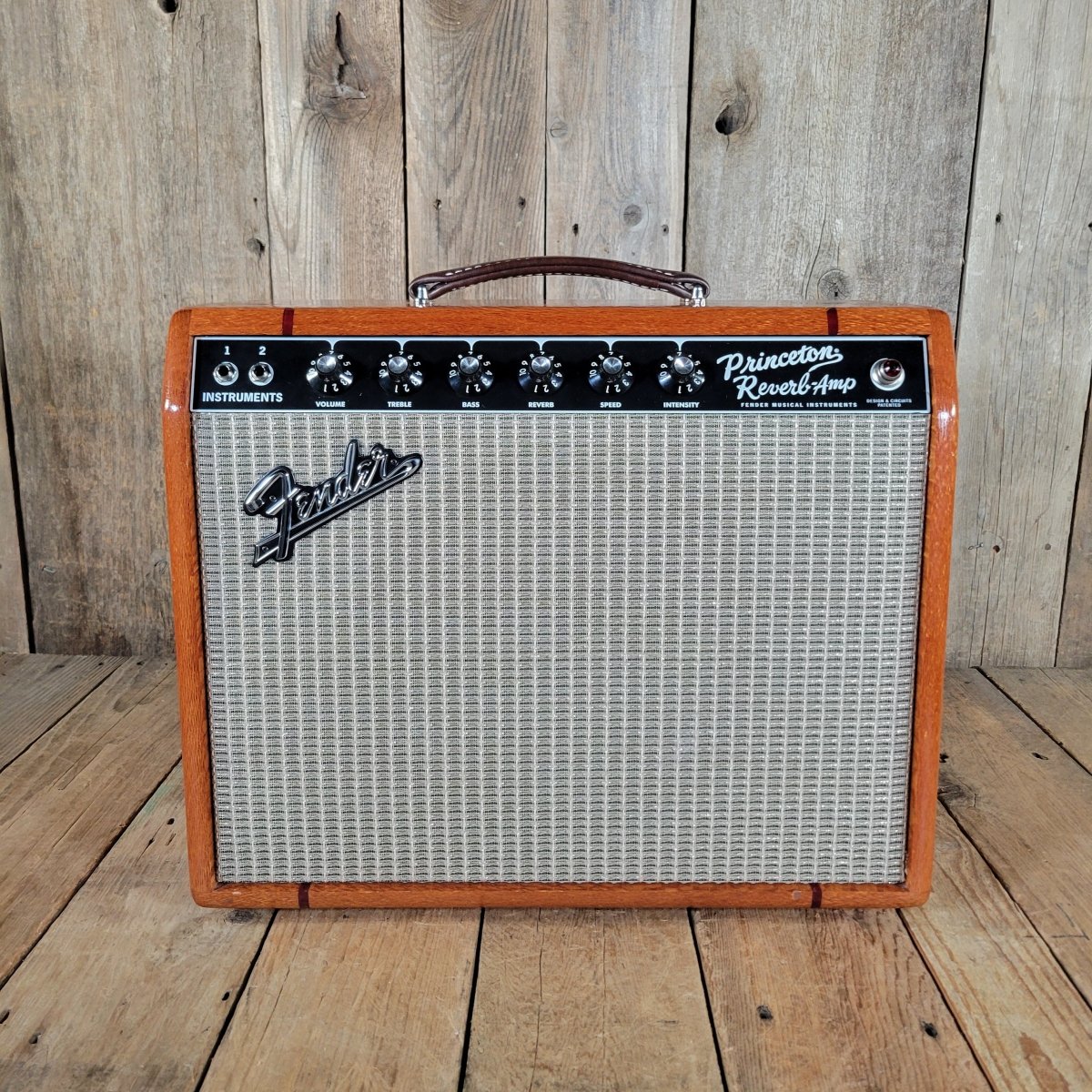 Fender '65 Princeton Reverb Reissue 2021 – Tweed Version with Custom Ornate Hardwood Cabinet - Mahar's Vintage Guitars