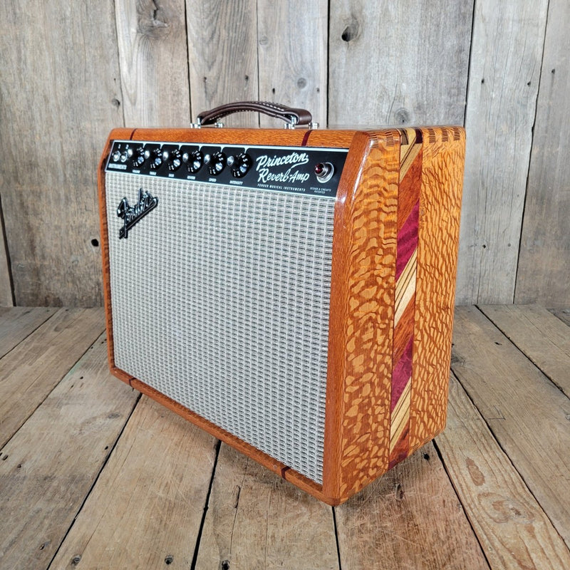 Fender '65 Princeton Reverb Reissue 2021 – Tweed Version with Custom Ornate Hardwood Cabinet - Mahar's Vintage Guitars