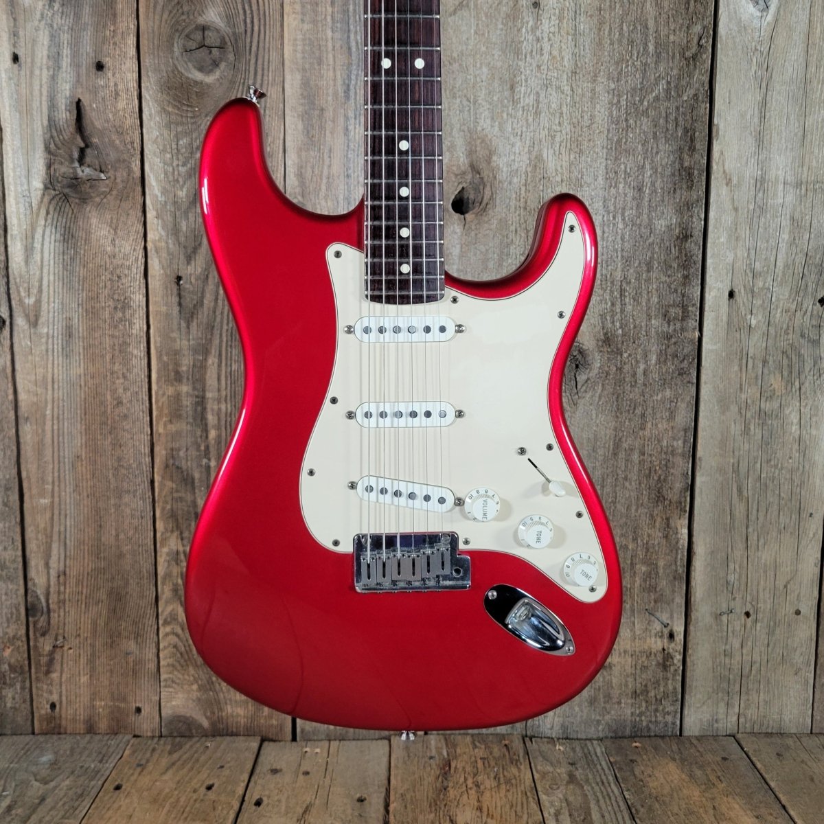 Fender American Stratocaster 50th Anniversary 2004 – Candy Apple Red, Custom Shop Pickups, Original Case - Mahar's Vintage Guitars