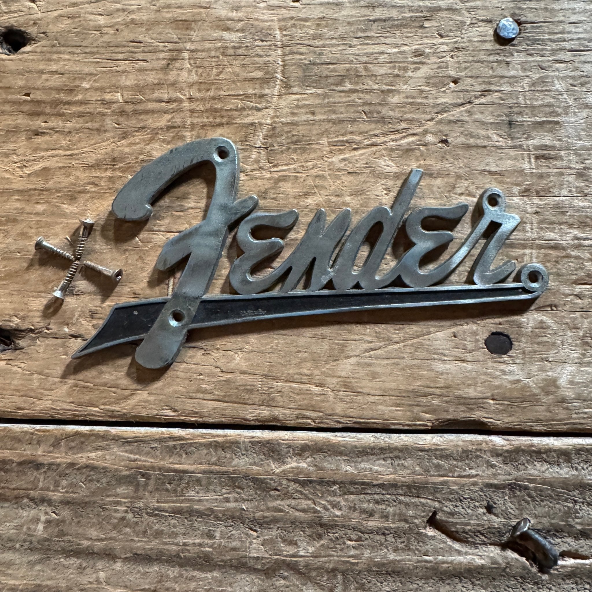 Fender Amplifier Logo Flat Brown and White amps With Screws 1960
