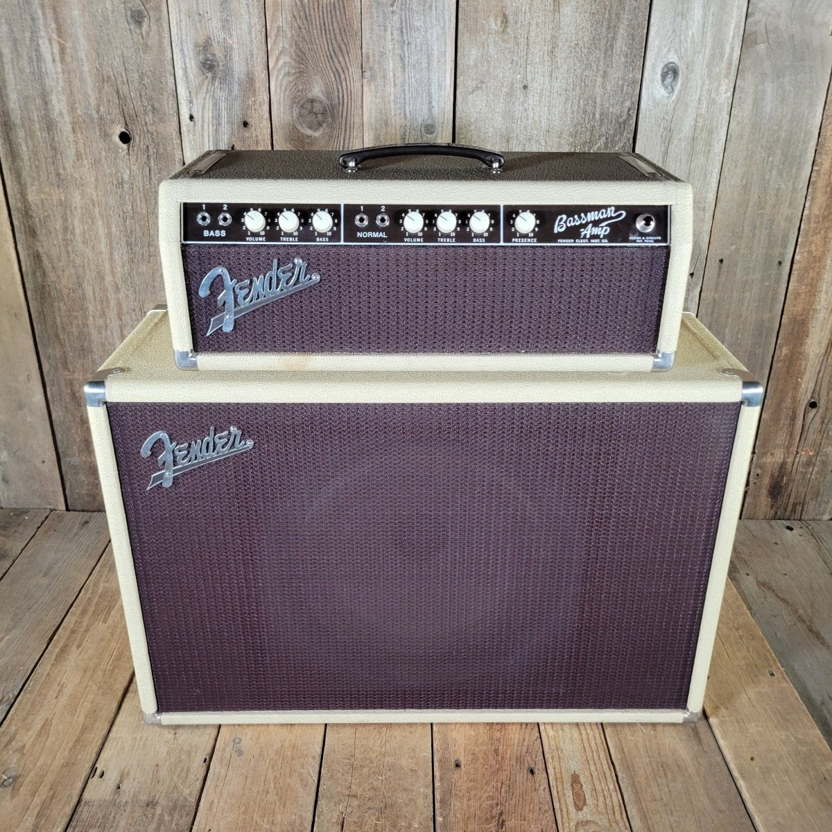 Fender Bassman 6G6 - A Head and Tone Ring Cab 1961 Blonde Tolex - Mahar's Vintage Guitars