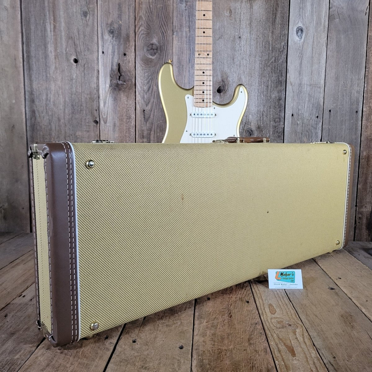 Fender Custom Shop '54 Strat 1998 Aztec Gold — Gold Hardware - Mahar's Vintage Guitars