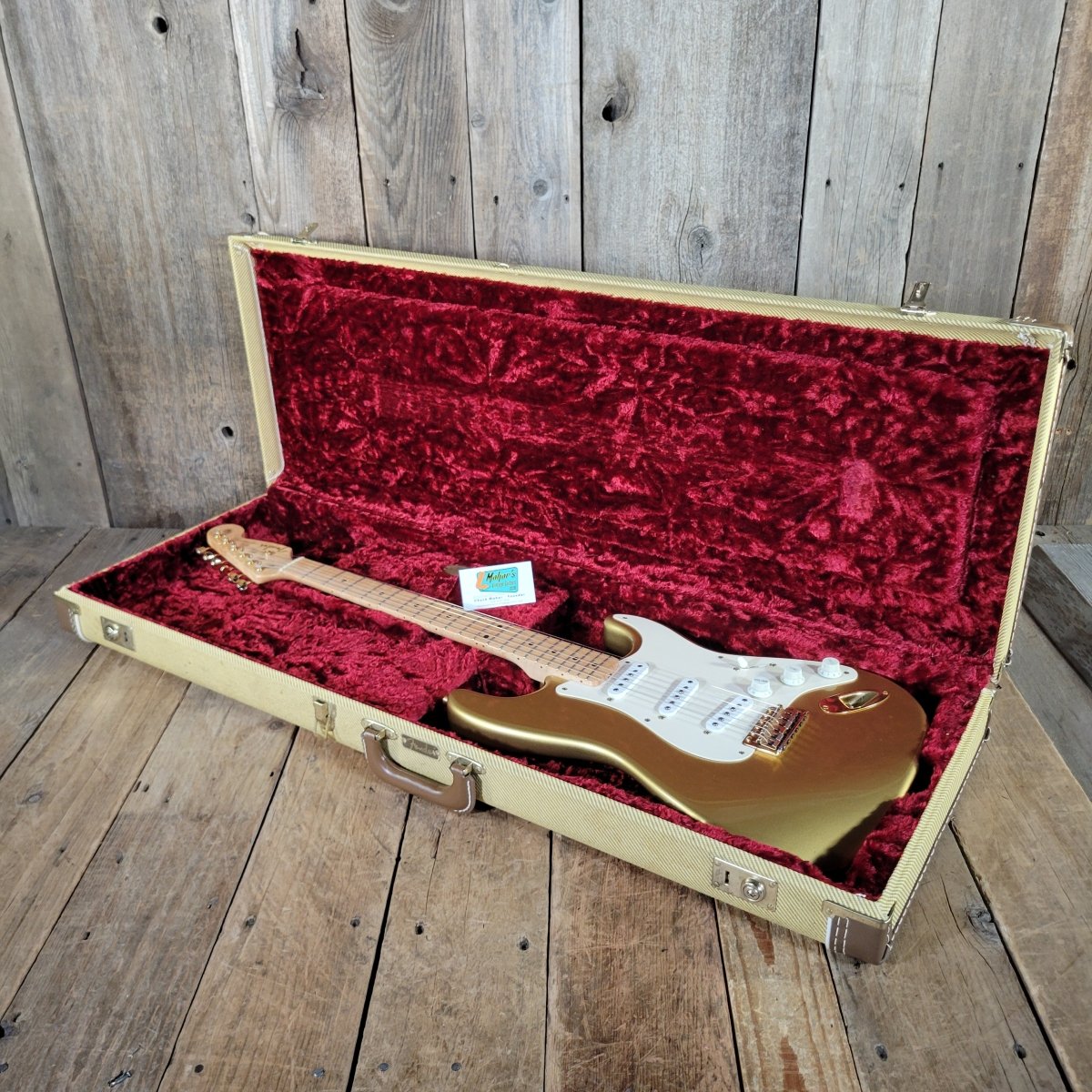 Fender Custom Shop '54 Strat 1998 Aztec Gold — Gold Hardware - Mahar's Vintage Guitars