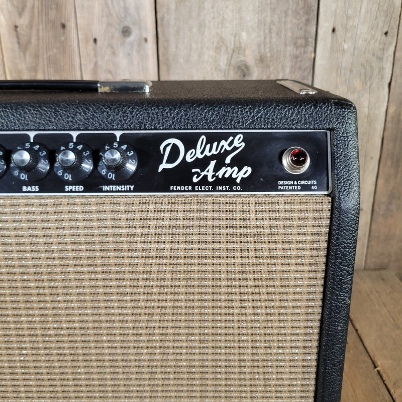 Fender Deluxe Amp 1964 – Black Panel Pre - CBS AB763 with Footswitch, Vintage Tube Amplifier - Mahar's Vintage Guitars
