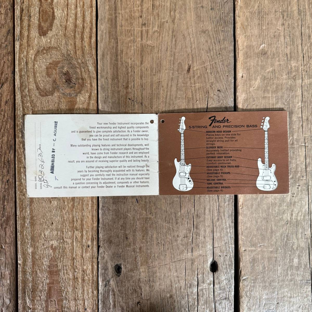 Fender Hang Tag Case Candy Jazz or P Bass 1968 - Mahar's Vintage Guitars