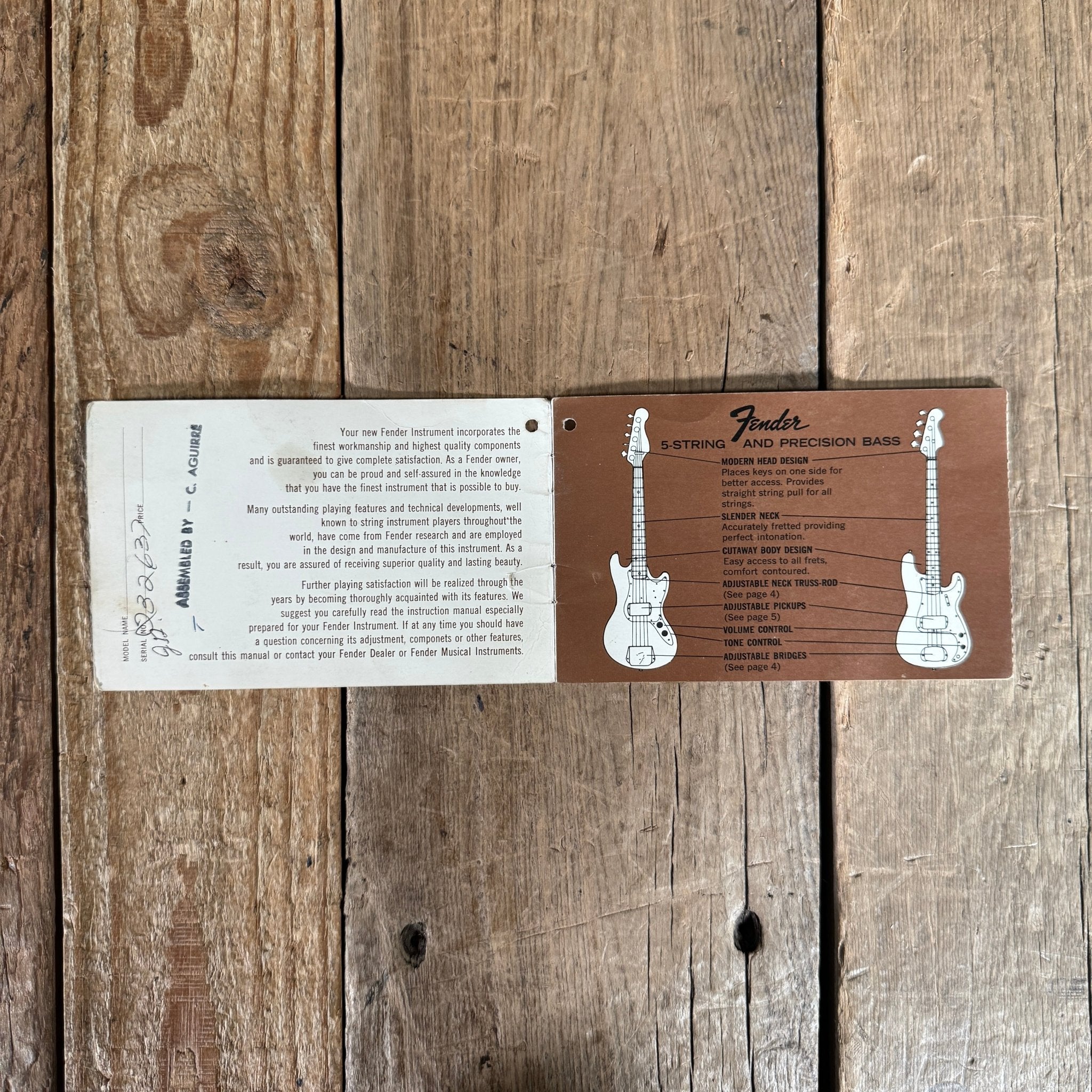 Fender Hang Tag Case Candy Jazz or P Bass 1968 - Mahar's Vintage Guitars