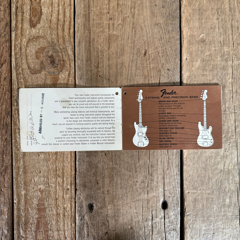 Fender Hang Tag Case Candy Jazz or P Bass 1968 - Mahar's Vintage Guitars