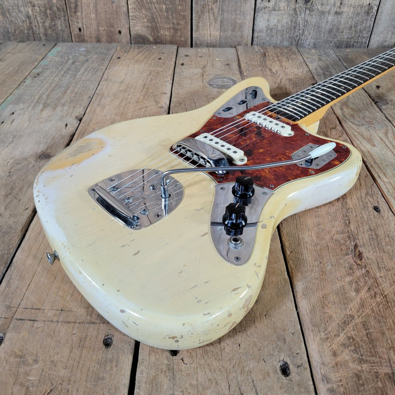 Fender Jaguar 1963 Custom Color Blonde over Ash - Mahar's Vintage Guitars