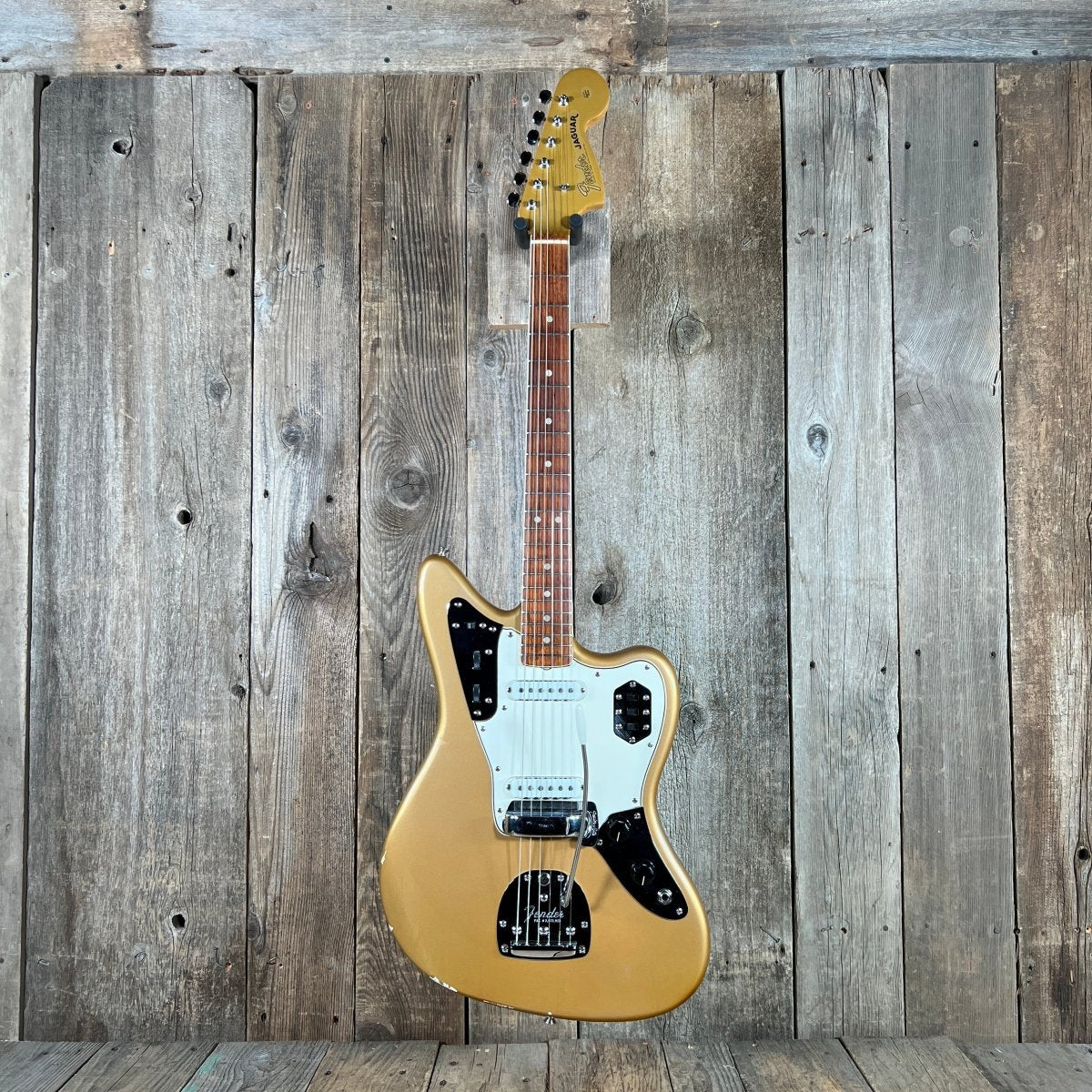 Fender Jaguar Firemist Gold 1966 Complete with Hang Tag Slab Board Dots and Binding 1966 - Mahar's Vintage Guitars