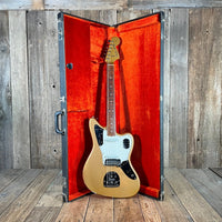 Fender Jaguar Firemist Gold 1966 Complete with Hang Tag Slab Board Dots and Binding 1966 - Mahar's Vintage Guitars
