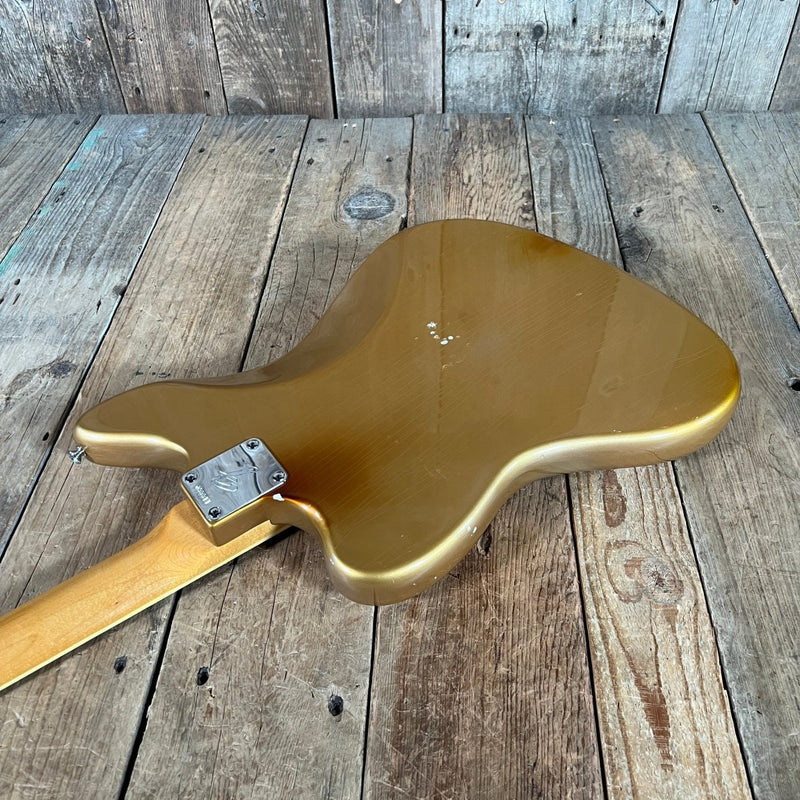 Fender Jaguar Firemist Gold 1966 Complete with Hang Tag Slab Board Dots and Binding 1966 - Mahar's Vintage Guitars