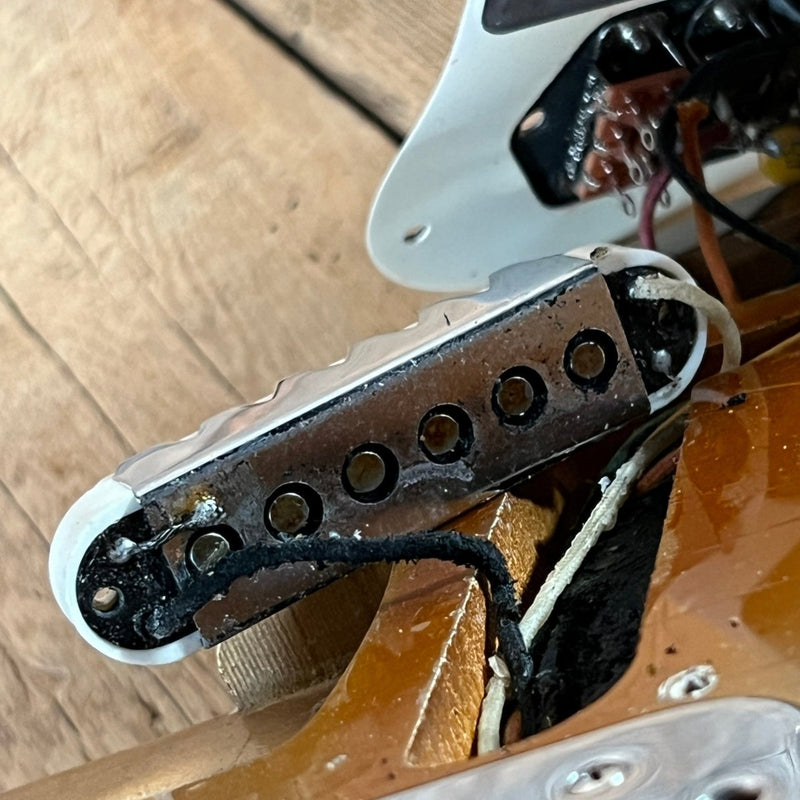 Fender Jaguar Firemist Gold 1966 Complete with Hang Tag Slab Board Dots and Binding 1966 - Mahar's Vintage Guitars