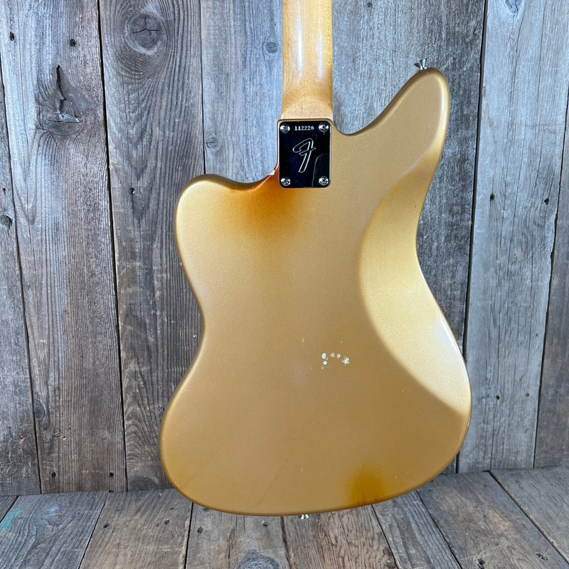 Fender Jaguar Firemist Gold 1966 Complete with Hang Tag Slab Board Dots and Binding 1966 - Mahar's Vintage Guitars