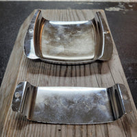 Fender Jazz Bass Repro Pickup & Bridge Covers Relic Chrome VG - Mahar's Vintage Guitars
