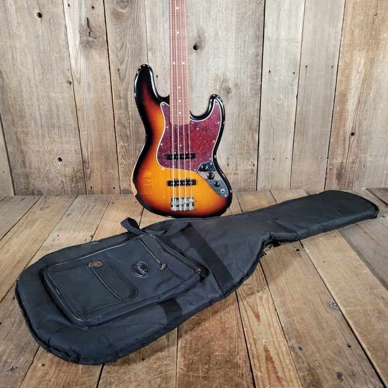 Fender Jazz Bass Road Worn 60s Sunburst MIM 2017 w/Gig Bag - Mahar's Vintage Guitars