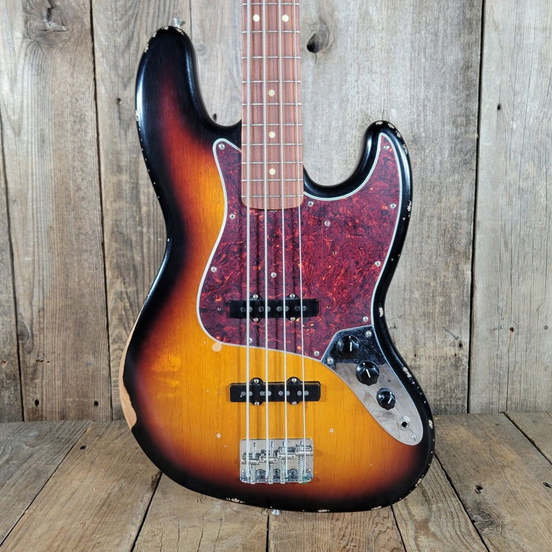 Fender Jazz Bass Road Worn 60s Sunburst MIM 2017 w/Gig Bag - Mahar's Vintage Guitars
