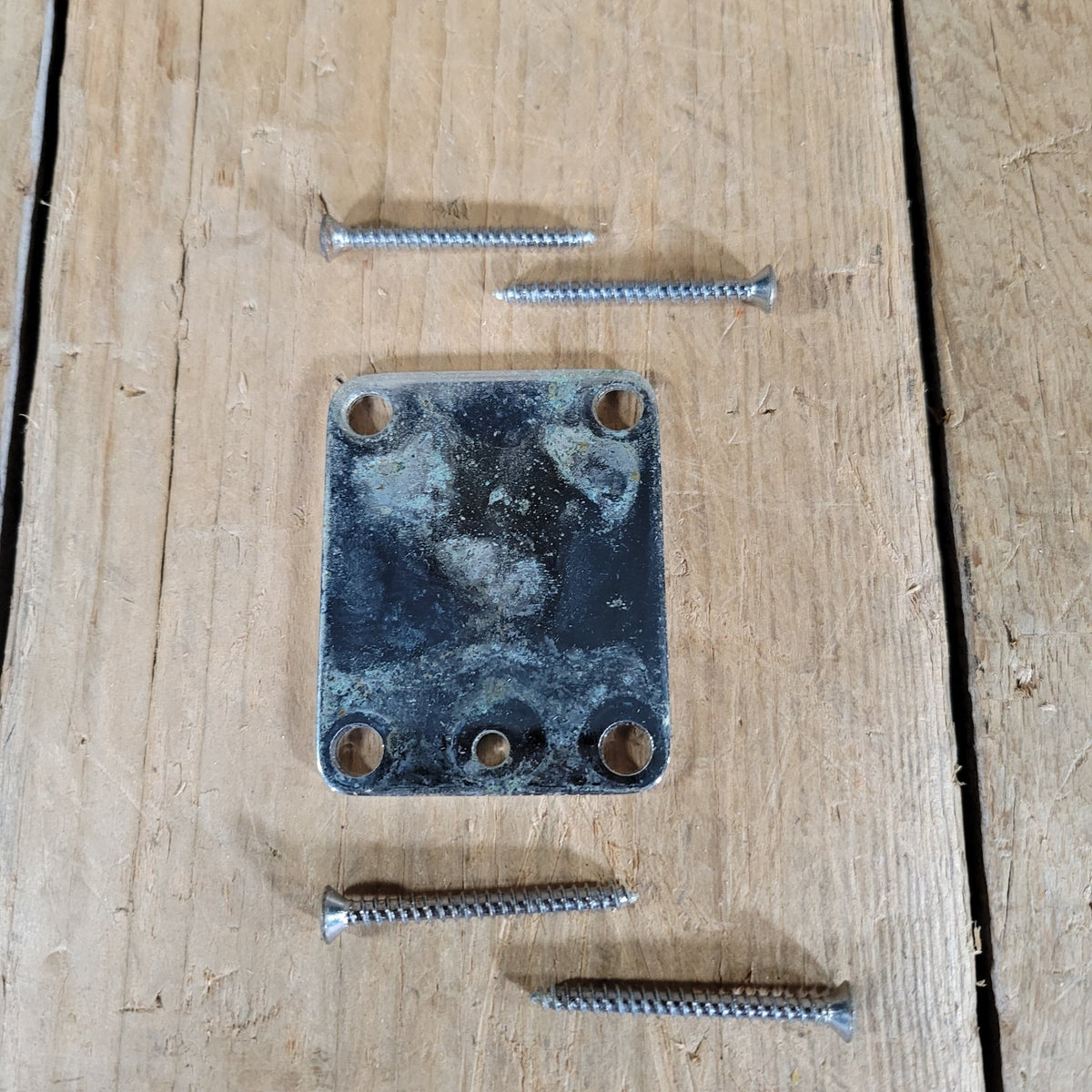 Fender Neck Plate 1984 1980s Dan Smith Stratocaster Telecaster With Screws - Mahar's Vintage Guitars