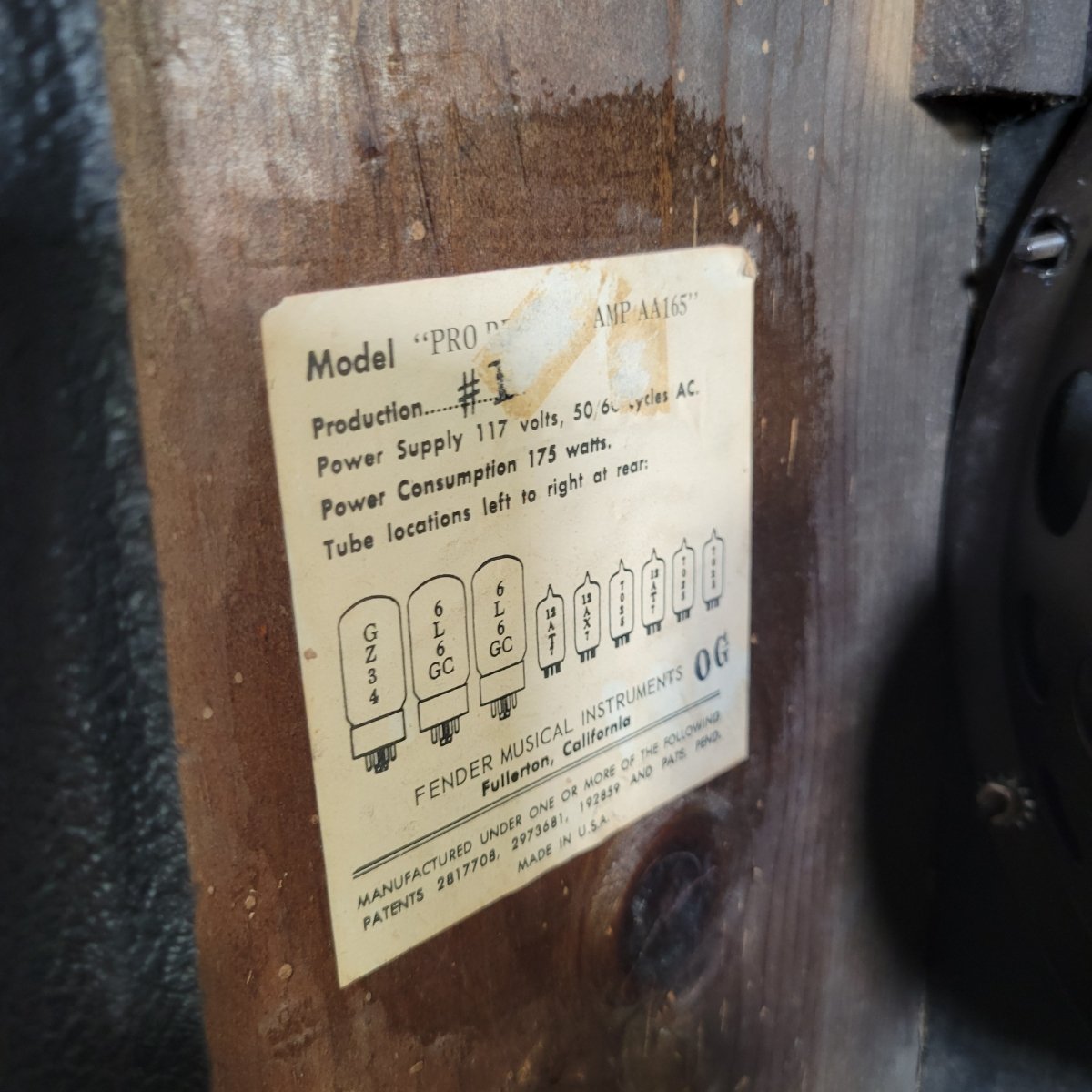 Fender Pro Reverb 1965 Pre CBS Fender Electric Instrument - Mahar's Vintage Guitars