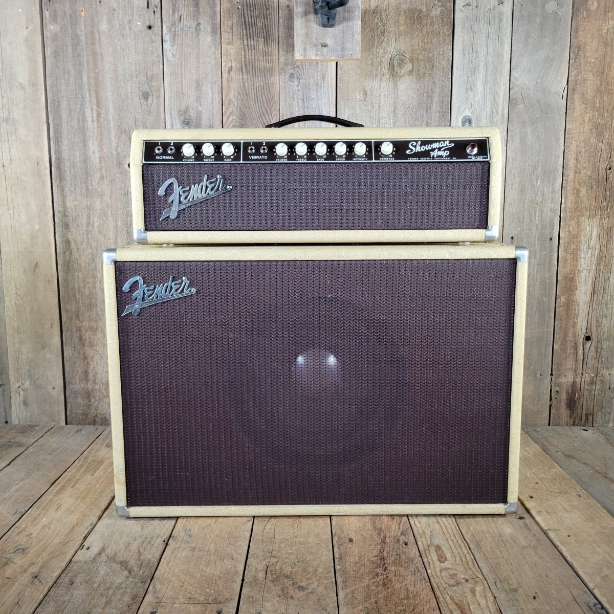 Fender Showman Head & 1x12 Tone Ring Cab Blonde 1960 Near Mint 6G14 - Mahar's Vintage Guitars