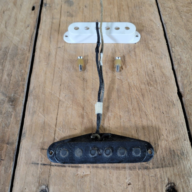 Fender Stratocaster 1963 Neck Pickup Black Bottom Original Screws Non Orig Cover - Mahar's Vintage Guitars