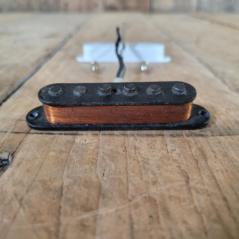 Fender Stratocaster 1963 Neck Pickup Black Bottom Original Screws Non Orig Cover - Mahar's Vintage Guitars