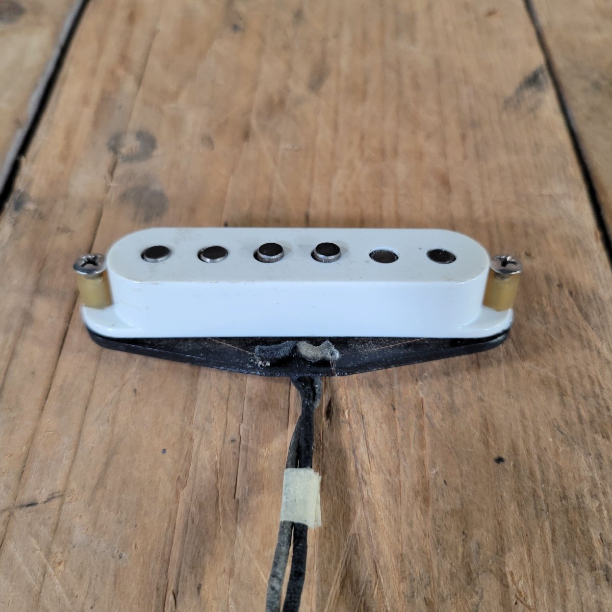 Fender Stratocaster 1963 Neck Pickup Black Bottom Original Screws Non Orig Cover - Mahar's Vintage Guitars