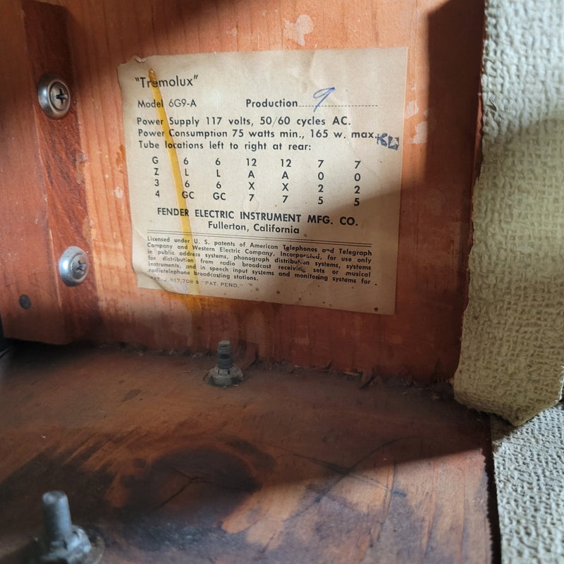 Fender Tremolux 6G9 - A Head & Tone Ring Cab Blonde 1961 - Mahar's Vintage Guitars