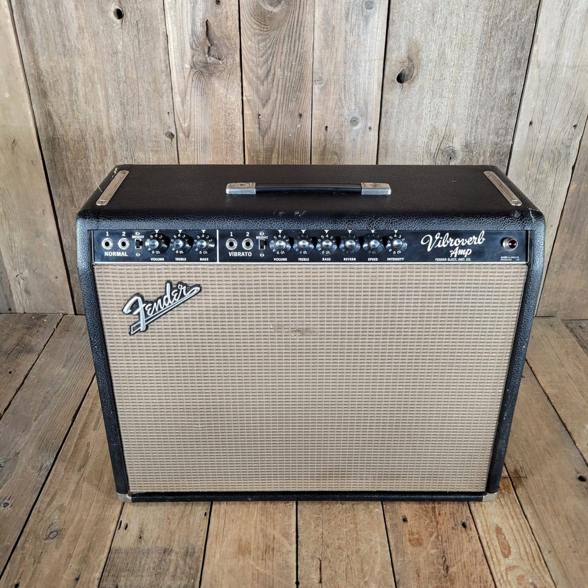 Fender Vibroverb AB763 – Vintage Black Panel 1x15 Tube Amp Pre CBS 1964 - Mahar's Vintage Guitars