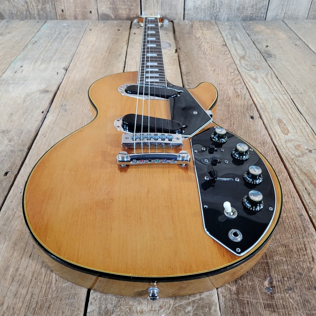 Gibson 1973 Les Paul Recording Natural Headstock Repair - Mahar's Vintage Guitars