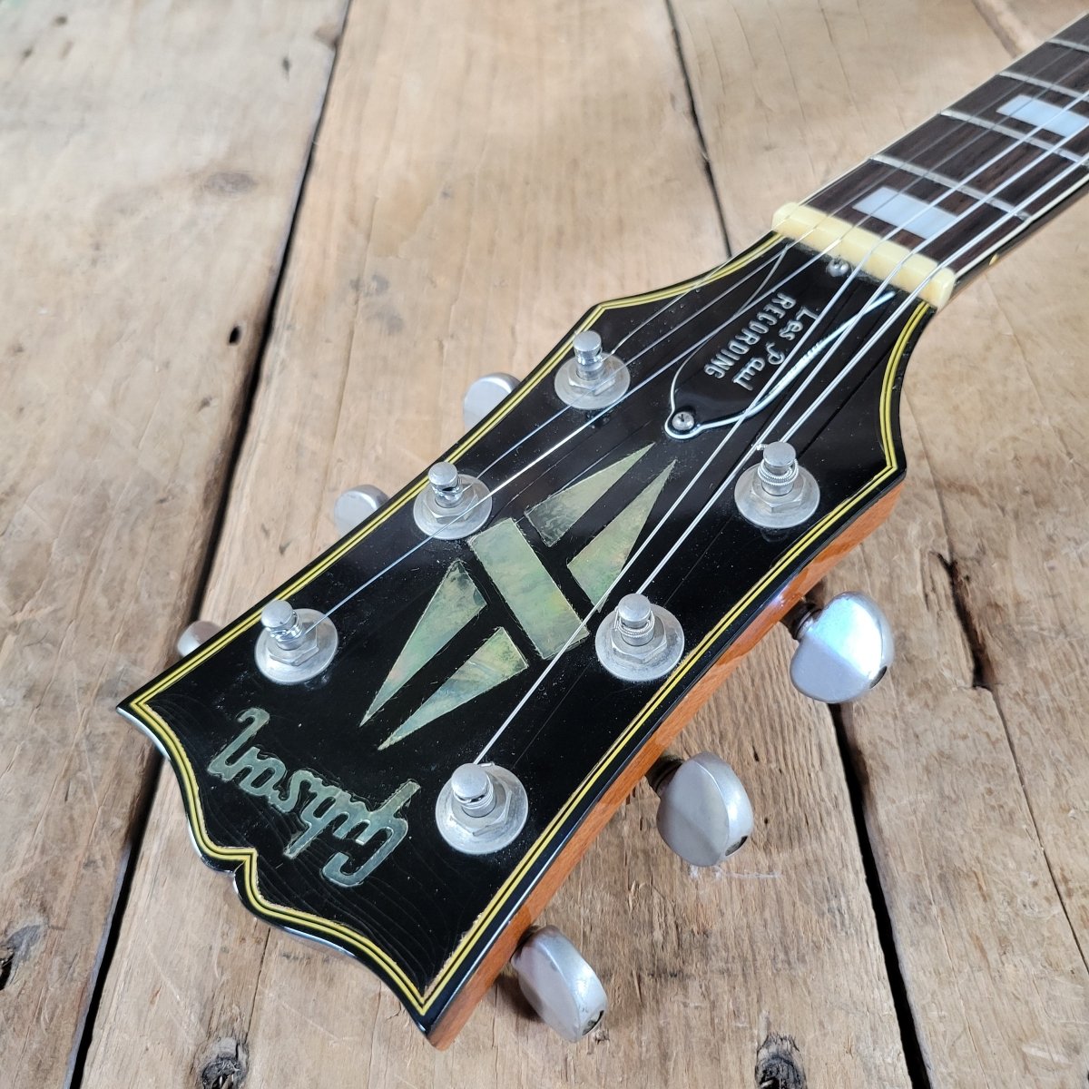Gibson 1973 Les Paul Recording Natural Headstock Repair - Mahar's Vintage Guitars