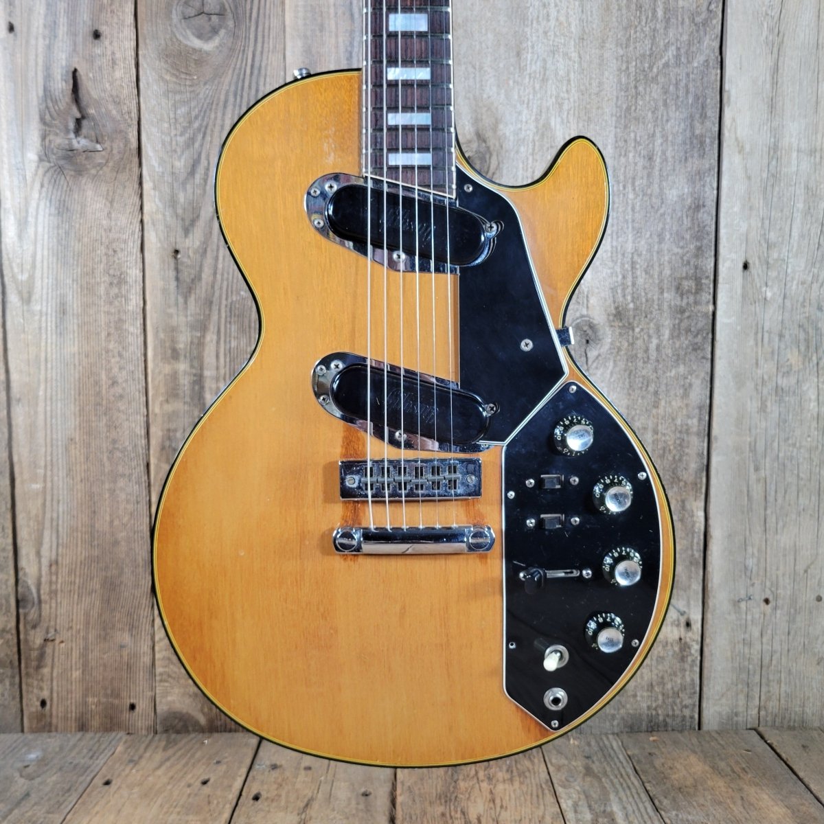 Gibson 1973 Les Paul Recording Natural Headstock Repair - Mahar's Vintage Guitars