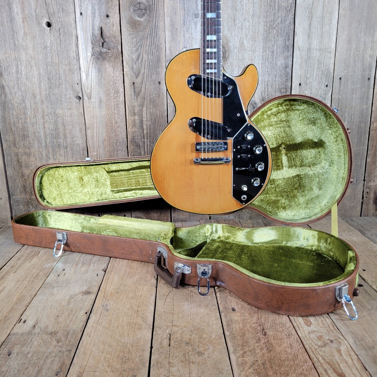 Gibson 1973 Les Paul Recording Natural Headstock Repair - Mahar's Vintage Guitars