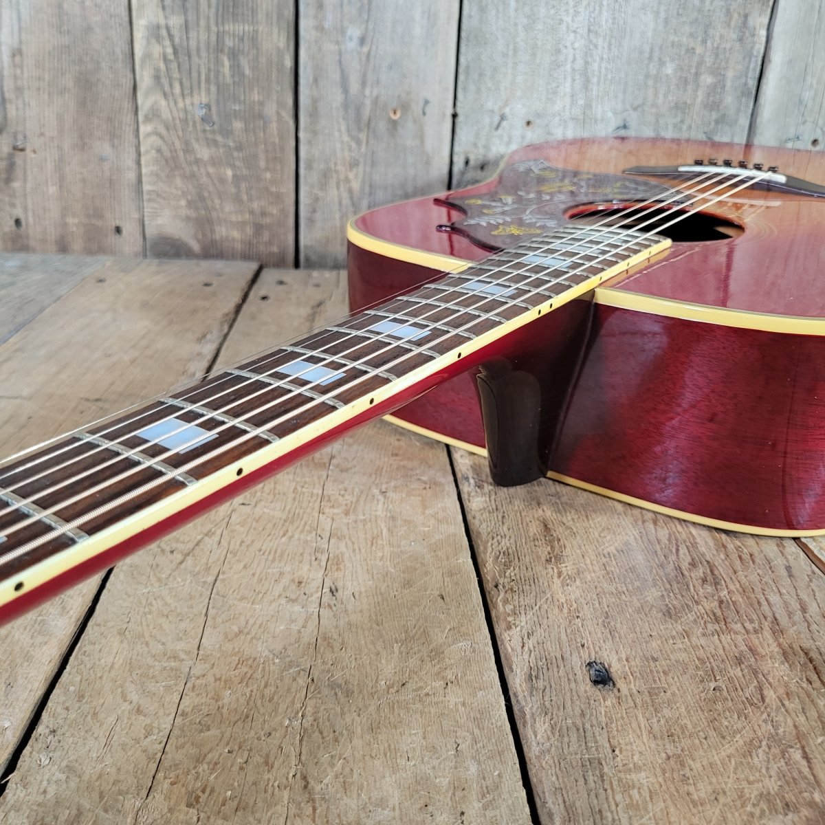 Gibson 1975 Hummingbird Custom Cherry Sunburst Very Good - Mahar's Vintage Guitars