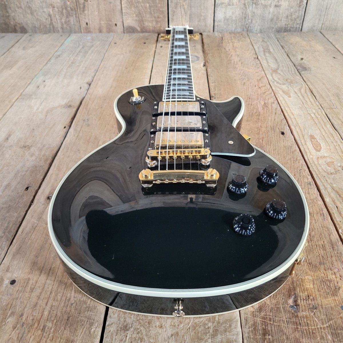 Gibson 1996 Les Paul Custom 57 Black Beauty 3PU Duncan Antiquity Seth Lover - Mahar's Vintage Guitars