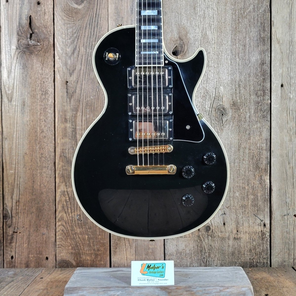 Gibson 1996 Les Paul Custom 57 Black Beauty 3PU Duncan Antiquity Seth Lover - Mahar's Vintage Guitars