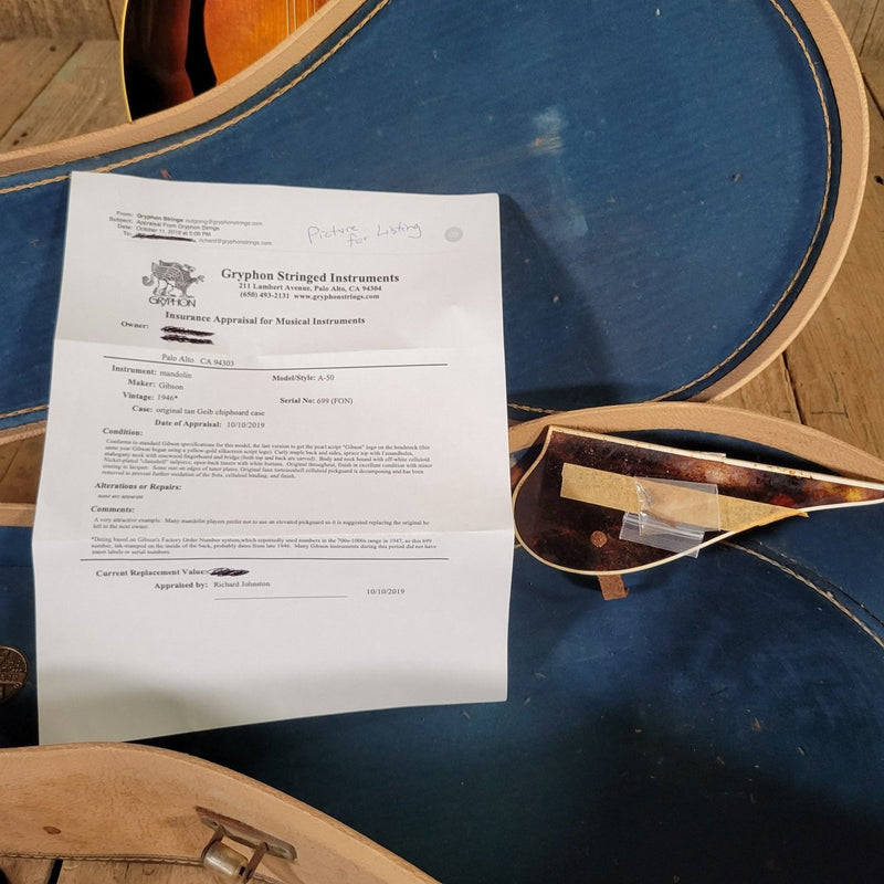 Gibson A - 50 Mandolin 1946 with Original Case - Mahar's Vintage Guitars