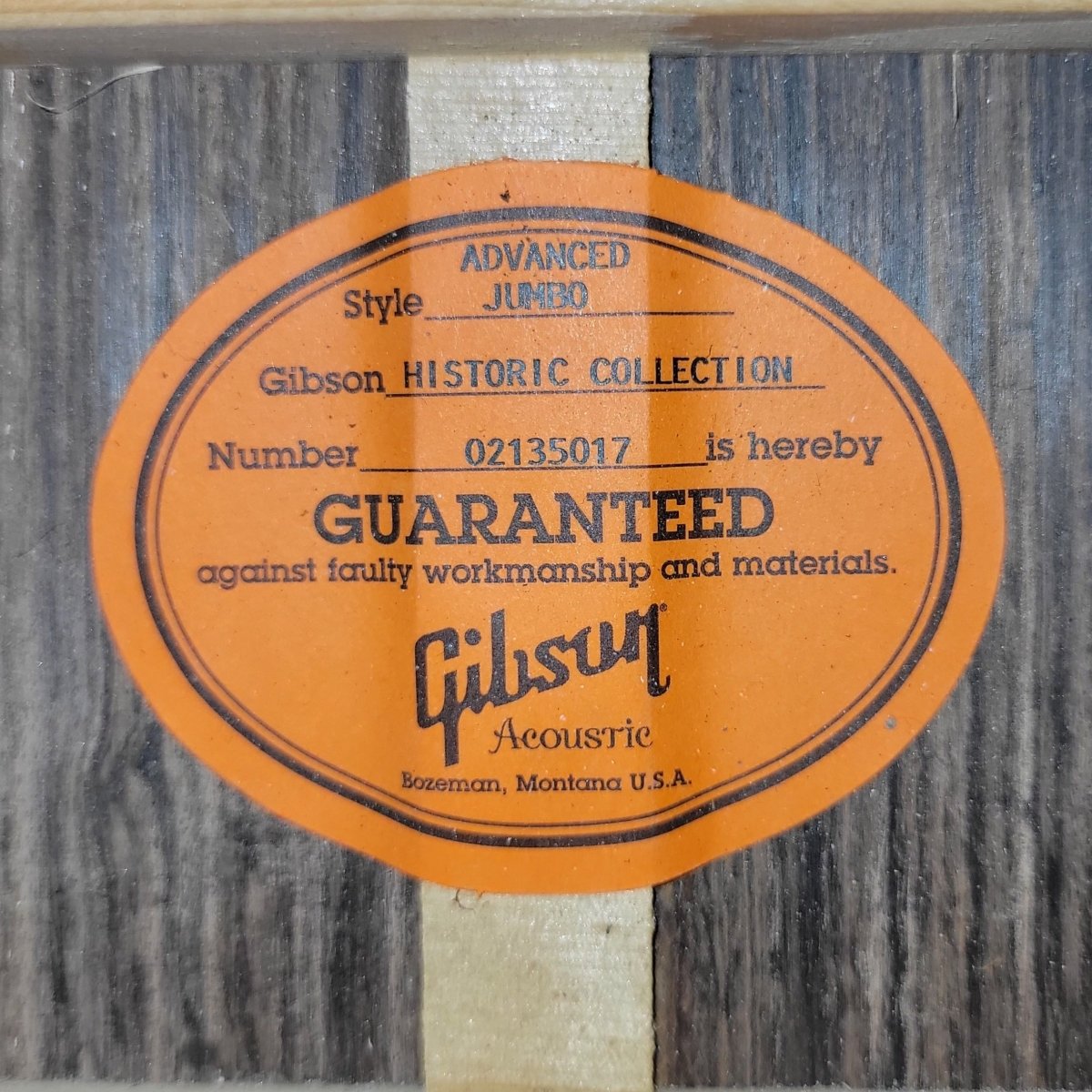 Gibson Advanced Jumbo Historic 2005 Sunburst — Bozeman, MT - Mahar's Vintage Guitars
