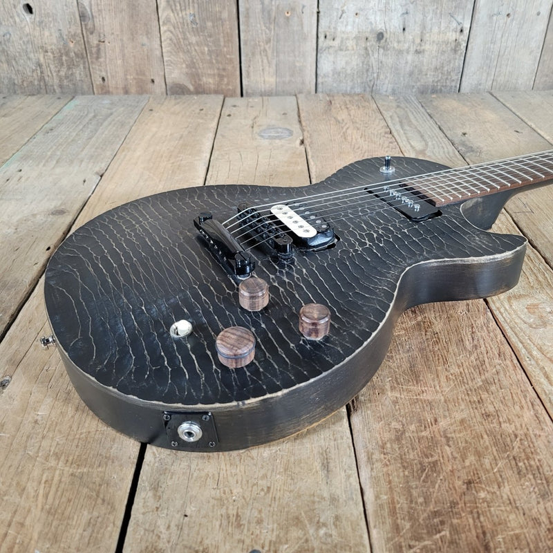 Gibson BFG "Gator" Les Paul Trans Black 2012 – Unique Raw - Finish USA Electric Guitar - Mahar's Vintage Guitars
