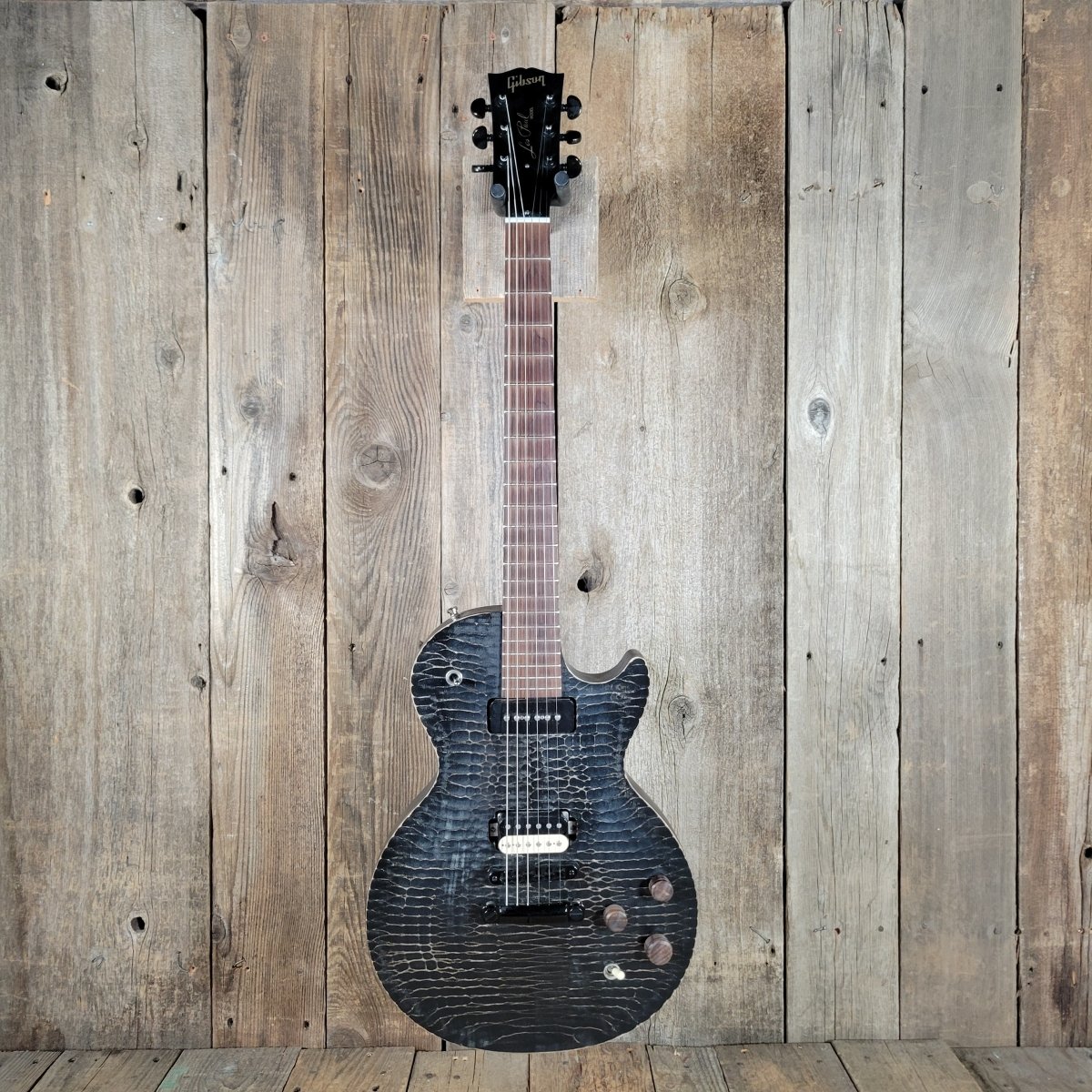 Gibson BFG "Gator" Les Paul Trans Black 2012 – Unique Raw - Finish USA Electric Guitar - Mahar's Vintage Guitars