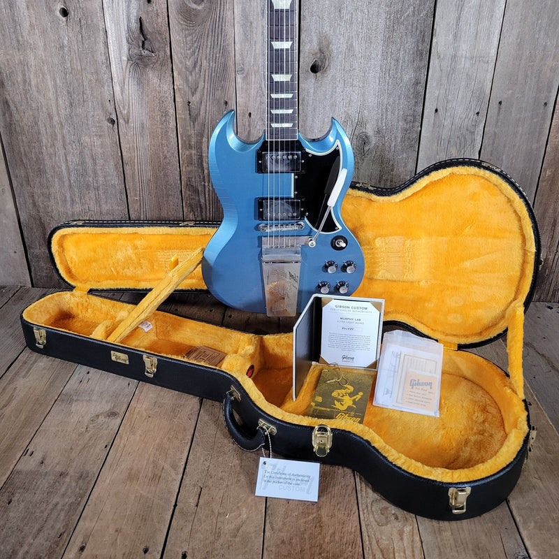 Gibson Custom Shop ’64 SG Standard Reissue – Murphy Lab Ultra Light Aging, Pelham Blue, Maestro Vibrola 2024 - Mahar's Vintage Guitars